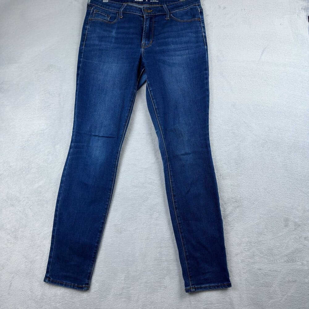 Old Navy Mid Rise Pop Icon Skinny Jeans Womens Size 10 Long Medium Wash Blue